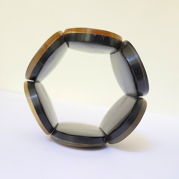 SALE! NEW! Natural Genuine Buffalo Horn Bracelet-Stretch-One Size Fits Most - Picture 8 of 15